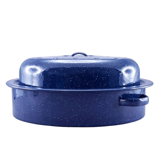 Falcon Enamel Oval Roasting Dish Blue 30cm