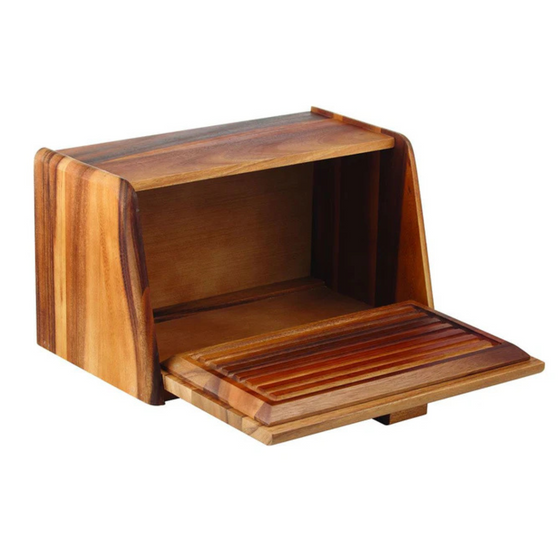 Davis And Waddell Acacia Wood Bread Box