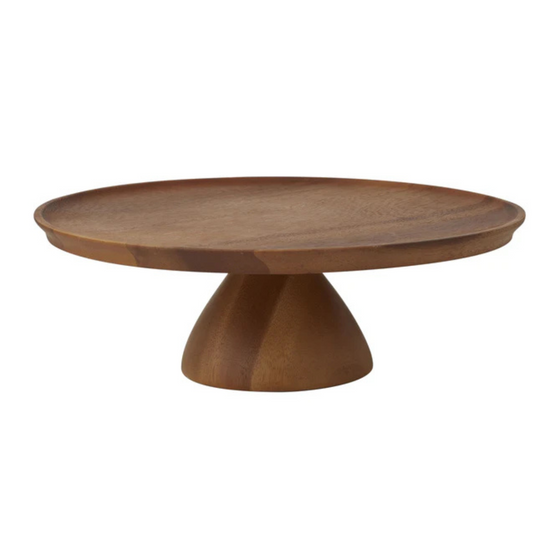 Davis And Waddell Acacia Footed Cake Stand 30 X 10cm