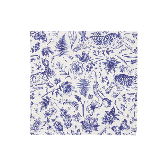Holly & Ivy Lapin Bleu Napkins Set 4