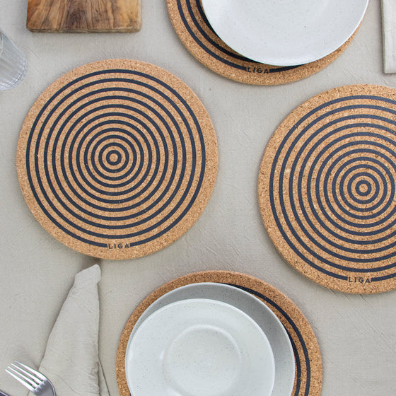 Liga Orbit Placemats Round Grey