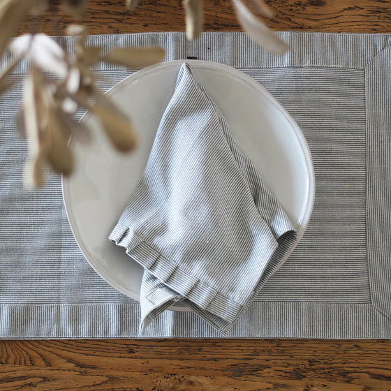 Raine and Humble Pin Stripe Placemat Charcoal