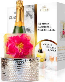  Glasi Ice Mold Hammered Stainless Steel Wine Chiller