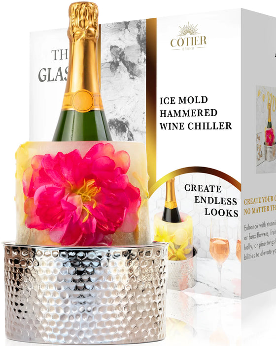Glasi Ice Mold Hammered Stainless Steel Wine Chiller