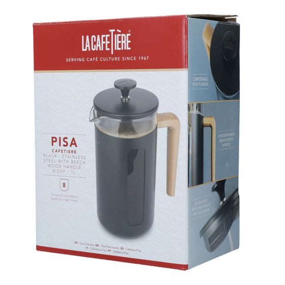 La Cafetiere Pisa 8 Cup 1l Black