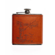  Selbrae Leather Hip Flask Fishing