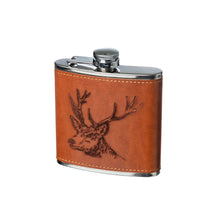  Selbrae Leather Hip Flask Stag